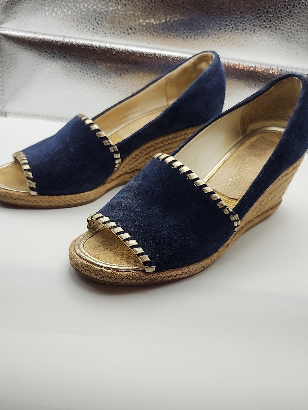 Jack Rogers Navy Suede Espadrille 2.5" Wedge